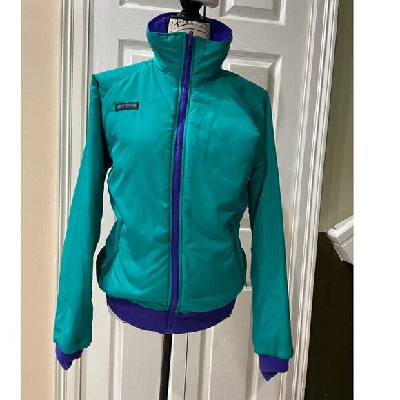 VTG 80'S COLUMBIA BOMBER JACKET REVERSIBLE RADICAL SLEEVE SZ M RETRO DISCO ICONI - Picture 7 of 16